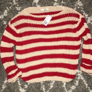 Forever 21 Tan and Red Sweater NWT
